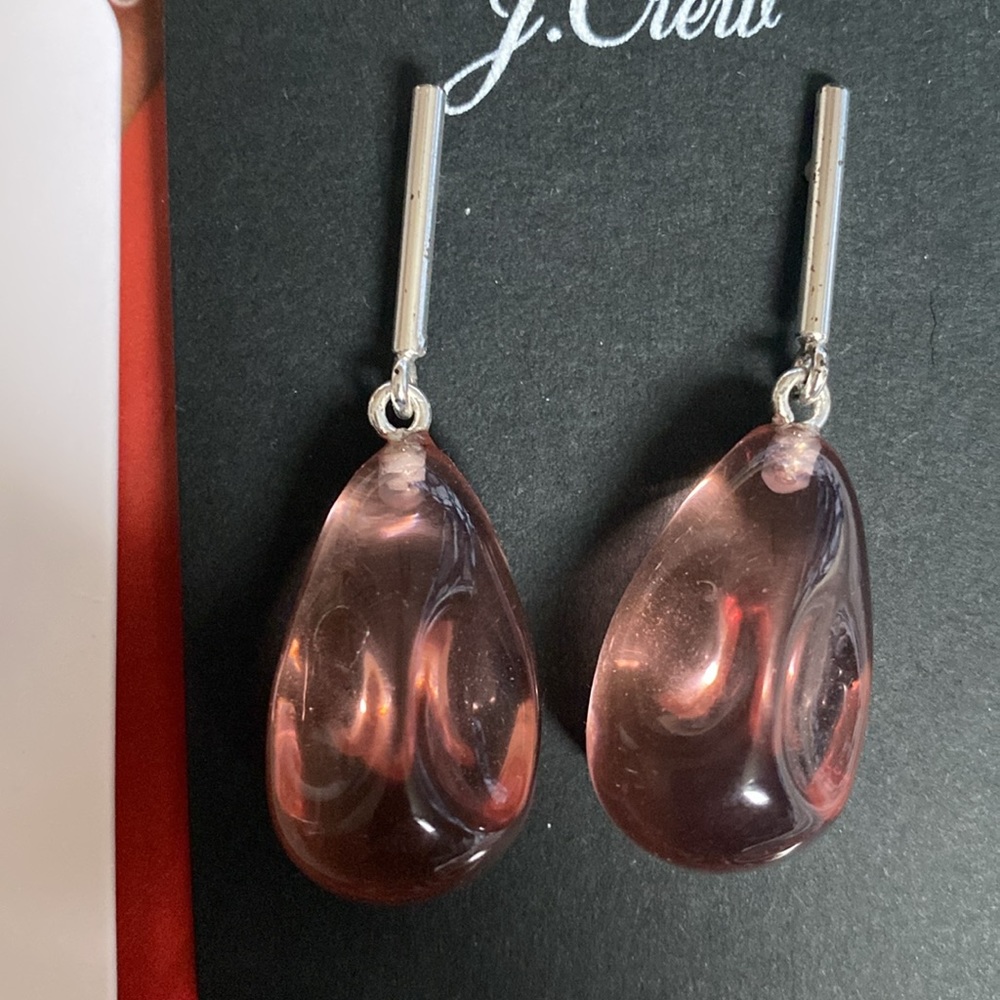 Jcrew dangling earrings- with pink stone, hypoallergenic post BNWT